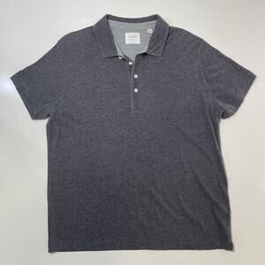 Billy Reid Polo Shirt Men’s XL Gray Short Sleeve Organic Cotton Made Peru